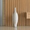 White Floor Vase, Ribbed Design, Modern Elegant Home Decoration, Tall Ceramic Vases, Contemporary Living Room Accent, Trendy Room Enhancement, Versatile Sculptural Look, Sophisticated Decor